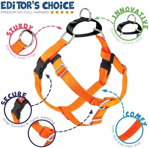 2 Hounds Design Freedom No Pull Dog Harness, 1 inch XL, Neon Orange - Image 4