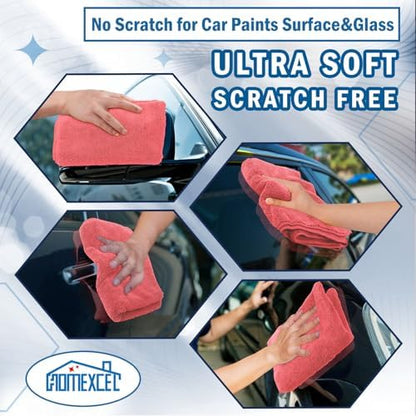 HOMEXCEL Professional Large Microfiber Car Drying Towels 2 Pack - Image 6