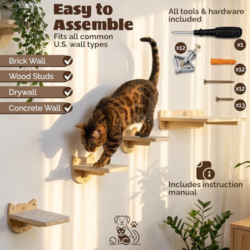 Snuggle & Play Cat Wall Shelves & Climbing System – Modern Furniture Set - Image 6