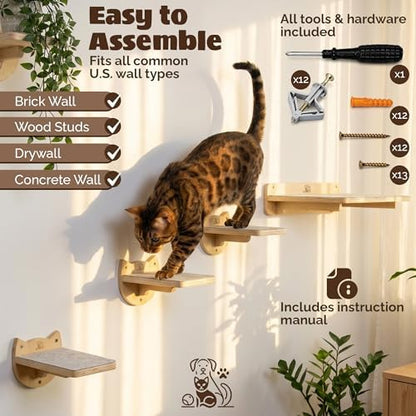 Snuggle & Play Cat Wall Shelves & Climbing System – Modern Furniture Set - Image 6