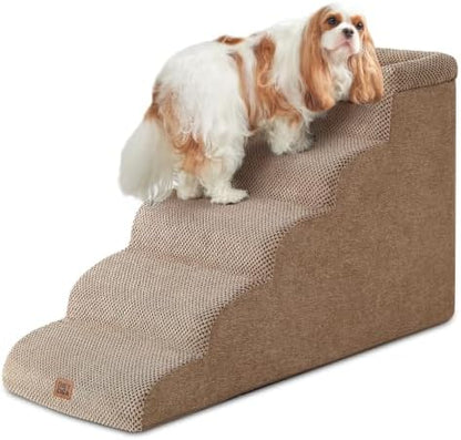 EHEYCIGA 5-Step Curved Dog Stairs by EHEYCIGA