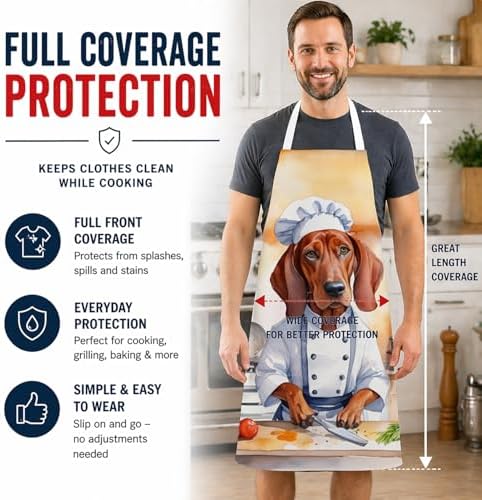 Caroline's Treasures Redbone Coonhound The Chef Apron Cooking Kitchen Server - Image 3