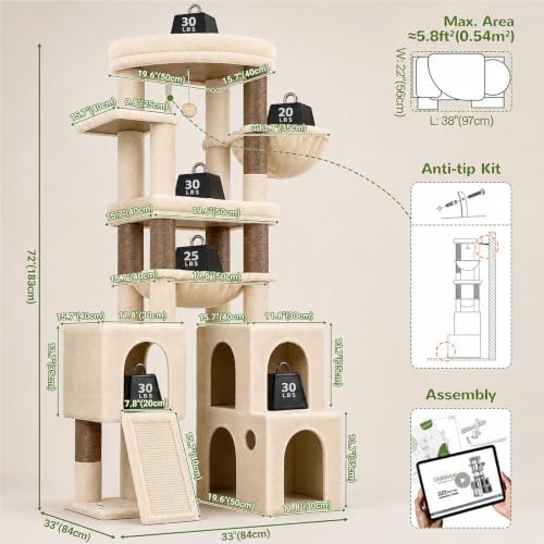 Globlazer Tall Cat Tower for Indoor Adult Cats - Image 6