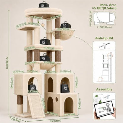 Globlazer Tall Cat Tower for Indoor Adult Cats - Image 6