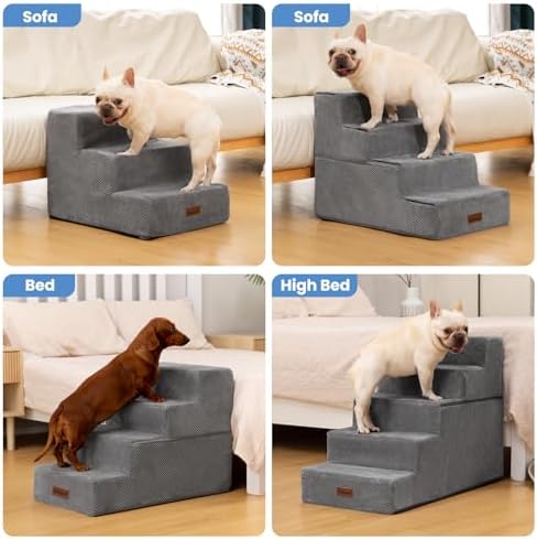Aodisman Dog Stairs for Small Dogs & Cats, 3-Step Pet Steps for Couch & Bed - Image 6