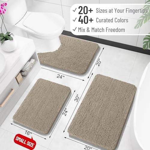 OLANLY Bathroom Runner Rugs 47x17, Extra Soft Absorbent Chenille Bath Rugs - Image 2