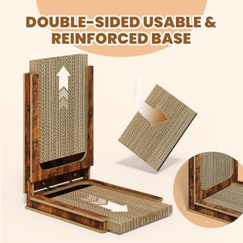 Replaceable Cardboard Cat Scratcher, Easy 30-S Assembly & 3-Second Swap - Image 4