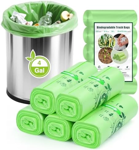 Small Trash Bags 4 Gallon: 120 Count Small Garbage bags, Compost Waste Bag by RedefiningHomeLiving