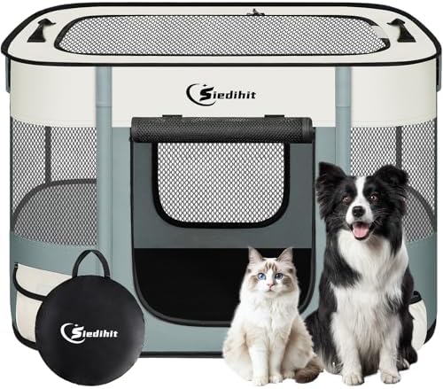 Siedihit 31" Dog Playpen, Cat Puppy Pen, Pet Portable Crate Indoor Outdoor by Siedihit