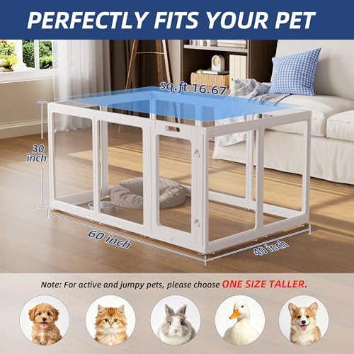 Clear Acrylic Dog Playpen Indoor Pet Pen, 10 Panels - Image 5