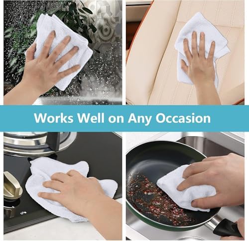 HOMEXCEL White Cleaning Rags 5 Pack, Highly Absorbent Microfiber Cleaning Cloth - Image 6