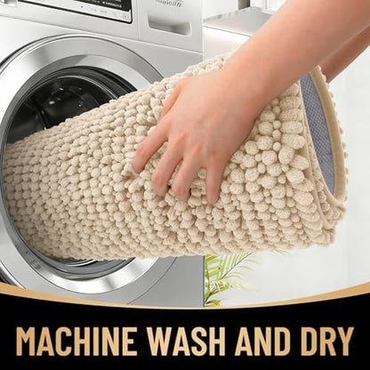OLANLY Thick Chenille Bathroom Runner Rugs 59x20, Absorbent Bath Mat - Image 4