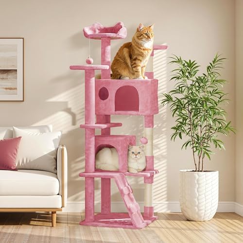 Yaheetech 62in Cat Tree Tower, Double Condo, Scratch Posts - Image 2