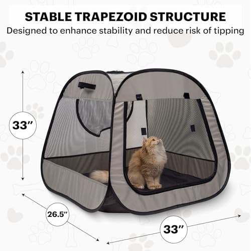 LAFYETTE. - US Based, Portable Cat Playpen, Trapezoidal Stable Design, Foldable - Image 6