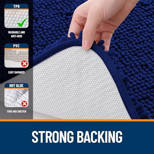 OLANLY Small Bathroom Rugs 24x16, Extra Soft Absorbent Chenille Bath Rugs - Image 6
