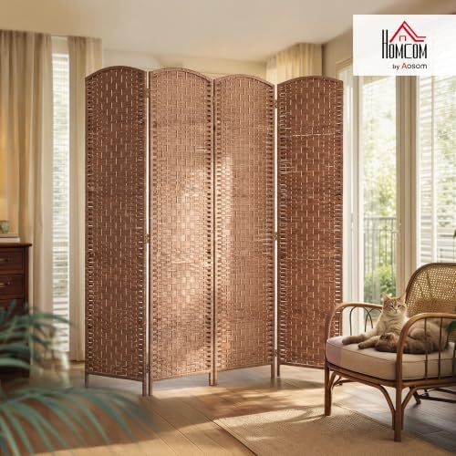 HOMCOM Room Divider 4-Panel, 6FT-Tall Folding Privacy Screen - Image 2
