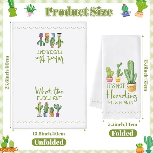 Cactus Potted Kitchen Hand Towels - Image 2
