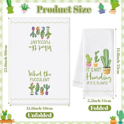 Cactus Potted Kitchen Hand Towels - Image 2