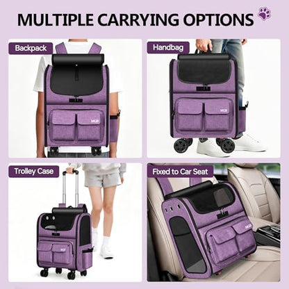 MGB Rolling Cat Carrier with Wheels, Pet Carrier - Image 6