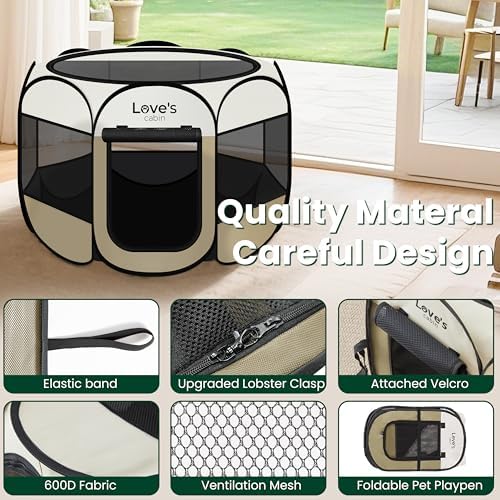 Love's cabin Pet Puppy Dog Playpen, Small Dog Tent Crates Cage Indoor/Outdoor - Image 5