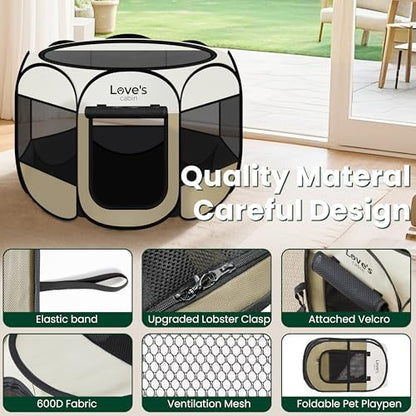 Love's cabin Pet Puppy Dog Playpen, Small Dog Tent Crates Cage Indoor/Outdoor - Image 5