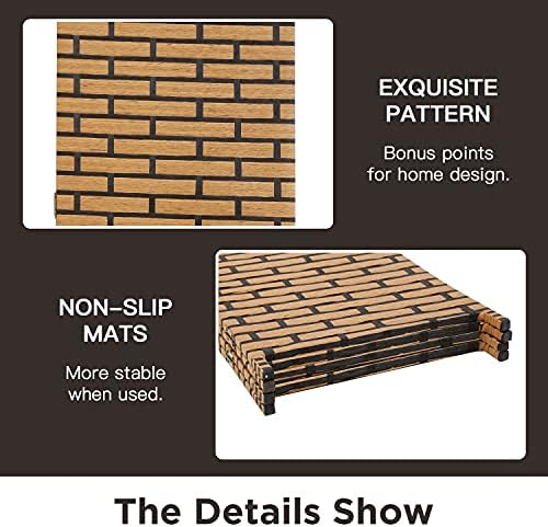 FDW 4-Panel Folding Room Divider | 6ft, Brick | Light & Portable - Image 3