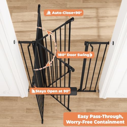 50" Extra Tall Baby Gate No Drilling, Auto Close Dog Gate - Image 3