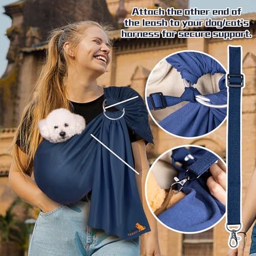 Dog Sling Carrier for Small Dogs, Adjustable Cat Sling Carrier - Image 2