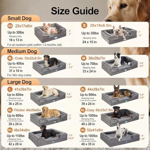 OhGeni Orthopedic Medium Large Dog Bed Sofa, Memory Foam - Image 4