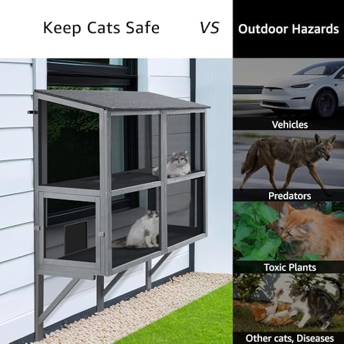 beeNbkks Bug Proof Window Catio, Expandable Outdoor Cat Enclosure - Image 4