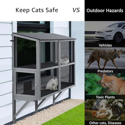 beeNbkks Bug Proof Window Catio, Expandable Outdoor Cat Enclosure - Image 4