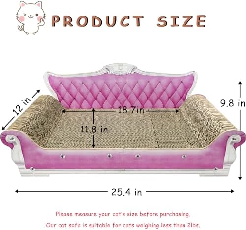 Luxury Cardboard Cat Scratcher Sofa Bed, Couch Shaped Scratching Board - Image 3