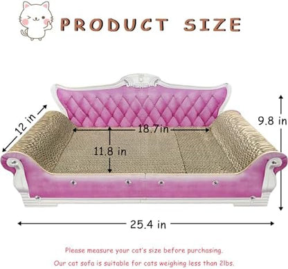 Luxury Cardboard Cat Scratcher Sofa Bed, Couch Shaped Scratching Board - Image 3