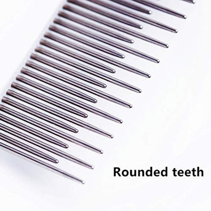 Pet Comb, Long & Short Stainless Steel Teeth Grooming Comb - Image 5