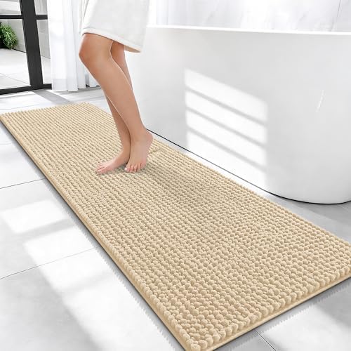OLANLY Thick Chenille Bathroom Runner Rugs 59x20, Absorbent Bath Mat by OLANLY