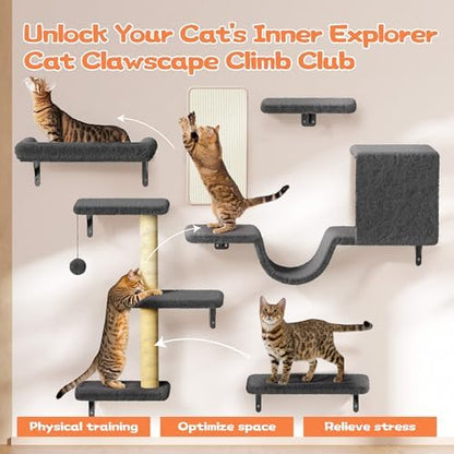 6-in-1 Wall Mounted Cat Climber Set - Image 3