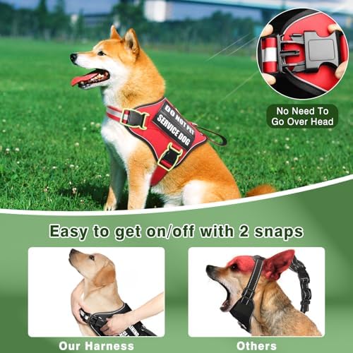Service Dog Vest Harness and Leash Set+10 Patches, No Pull&Adjustable - Image 4