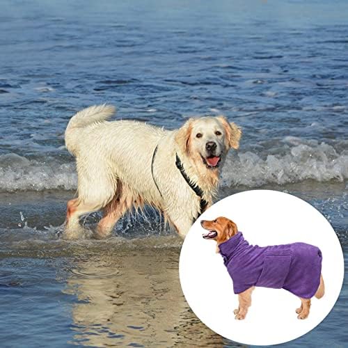 Geyecete Pineapple Grid Fast Drying Super Absorbent Dog Cat Bath Robe Towel - Image 5