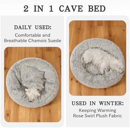 NOYAL Calming Donut Dog Bed, Hooded Cave - Image 2