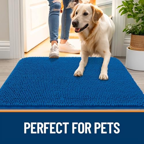 OLANLY Dog Door Mat for Muddy Paws 44x24, Super Absorbent Chenille Mud Mat - Image 6