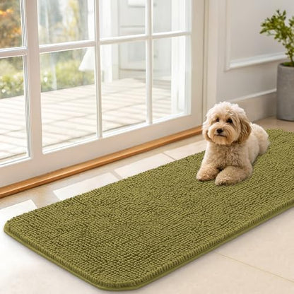 OLANLY Dog Door Mat for Muddy Paws 47x17, Super Absorbent Chenille Mud Mat by OLANLY
