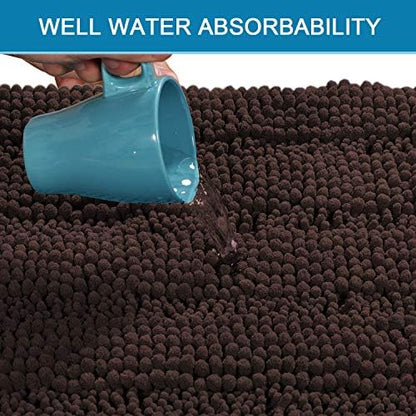 H.VERSAILTEX Bath Rugs for Bathroom Non Slip Bath Mats Extra Thick Chenille - Image 5