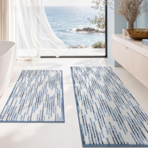 BSICPRO Bathroom Rugs Sets 2 Piece, Modern Bath Mat 20"x47"+20"x32" by BSICPRO