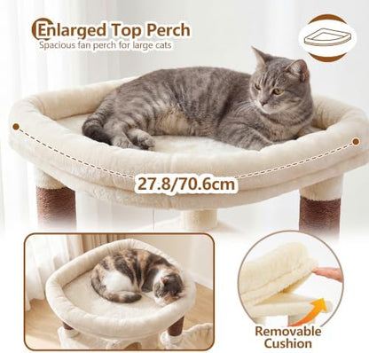 Heybly 53.1" Corner Cat Tree for Large Cats – Interactive Play HCT029MJ - Image 2