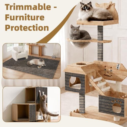 2Pack Cat Scratch Furniture Protector, Self-Adhesive Climbing Carpet Mat - Image 2