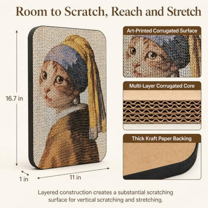Cat Wall Scratcher, Art Cat Scratching Board - Image 2