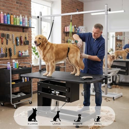 43.3 Hydraulic Pet Grooming Table w/Height Adjustment&Loops - Image 5