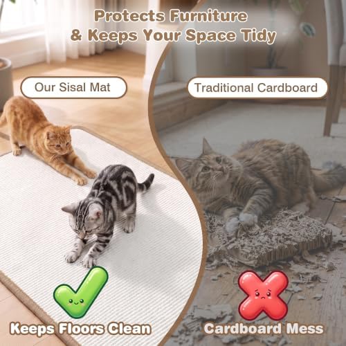 Sisal Cat Scratching Mat: 31.5"x23.6" Large Scratch-Resistant Pad - Image 5