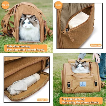 Pet Backpack Carrier for Small Dogs Medium Cats, Breathable and Collapsible - Image 4