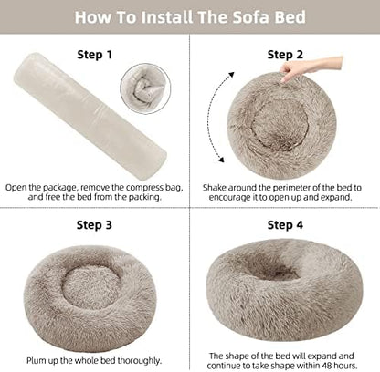 Nisrada Dog Bed for Small Medium Large Dogs, 24 inch Calming Dogs Bed, - Image 6
